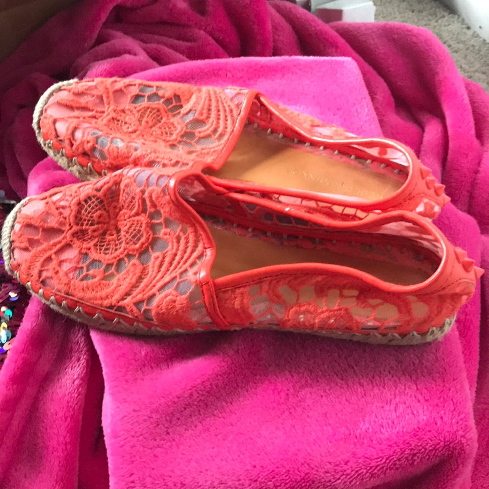 Rebecca Minkoff Orange Lace Espadrille